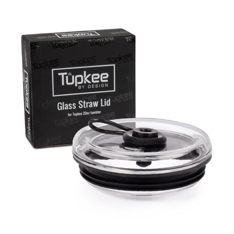 Tumbler Replacement Straw Lid For Hand Blown Glass Travel Mug 20Ounce Black