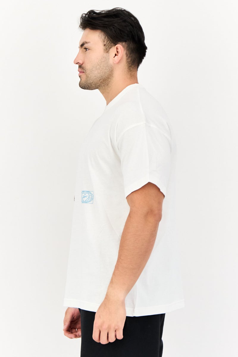 Reebok تي شيرت تدريب قصير الأكمام للرجال، رياضي، أبيض - Image 2