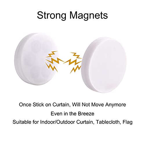 LEVOSHUA Magnetic Shower Curtain Weights, Rubber Covered Heavy Duty Weights, Prevent Curtain Liner from Blowing Around, Work for Drapery, Tablecloth, Flag, Outdoor Curtain 4 Pairs(Pack of 8) - Image 3