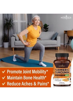 New Age Turmeric Curcumin with Bioperine Capsules - Natural Joint & Healthy Overall Support with 95% Standardized Curcuminoids - Non-GMO, Gluten Free 180 Count (Pack of 2)  - Image 4