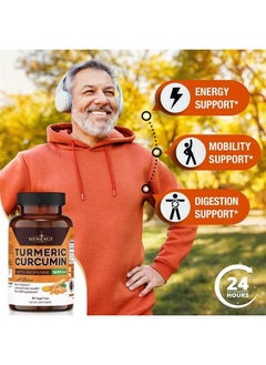 New Age Turmeric Curcumin with Bioperine Capsules - Natural Joint & Healthy Overall Support with 95% Standardized Curcuminoids - Non-GMO, Gluten Free 180 Count (Pack of 2)  - Image 3