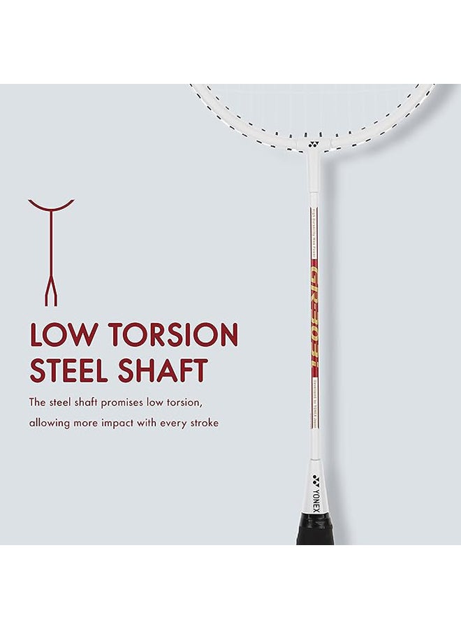 Yonex مضرب تنس الريشة من الألومنيوم الأبيض Gr 303I مع غطاء كامل - Image 2