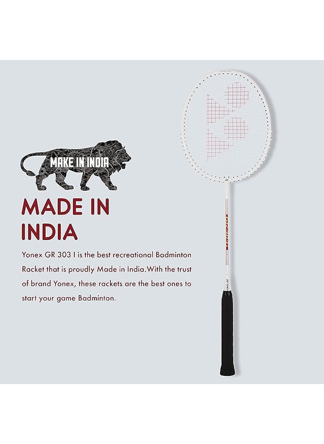 Yonex Gr 303I White Aluminium Badminton Racquet With Full Cover  - Image 3