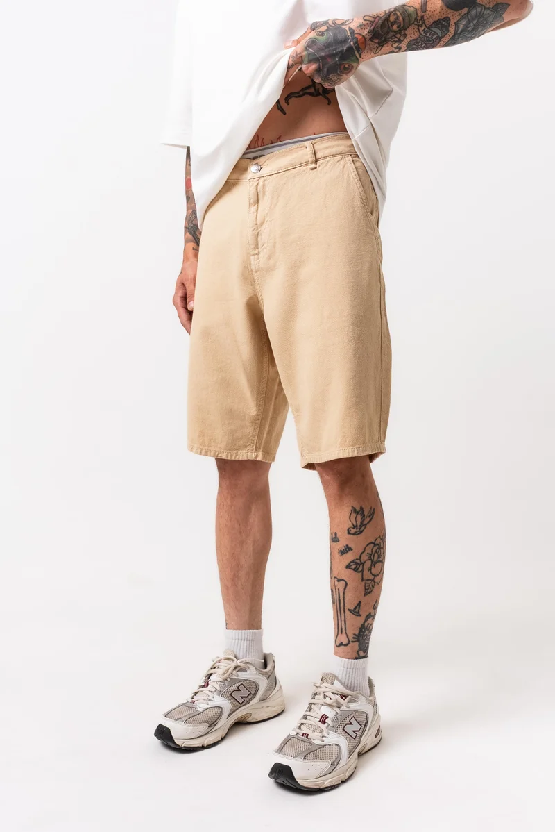 RESPIRE Men's Garment Dyed Shorts Beige