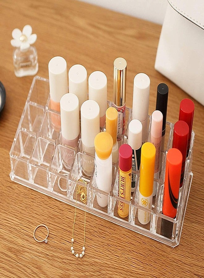 Stadash Transparent Acrylic 24 Compartment Makeup & Cosmetic Dressing Table Organizer Makeup Organiser Lipstick Container Stand Skin Care Storage Box for Women - Image 5