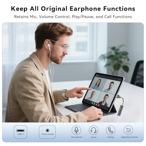 Xumee USB C to 3.5mm Audio Adapter, DAC Dongle with Dual Chip (CX31993 + MAX97220), Hi-Res 32bit/384kHz, USB C DAC AMP Dongle Compatible with iPhone 16/15 Series,Galaxy S25 / S24,Pixel (Black) - Image 4
