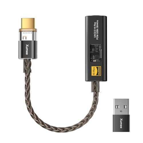 Xumee USB C to 3.5mm Audio Adapter, DAC Dongle with Dual Chip (CX31993 + MAX97220), Hi-Res 32bit/384kHz, USB C DAC AMP Dongle Compatible with iPhone 16/15 Series,Galaxy S25 / S24,Pixel (Black) - Image 1