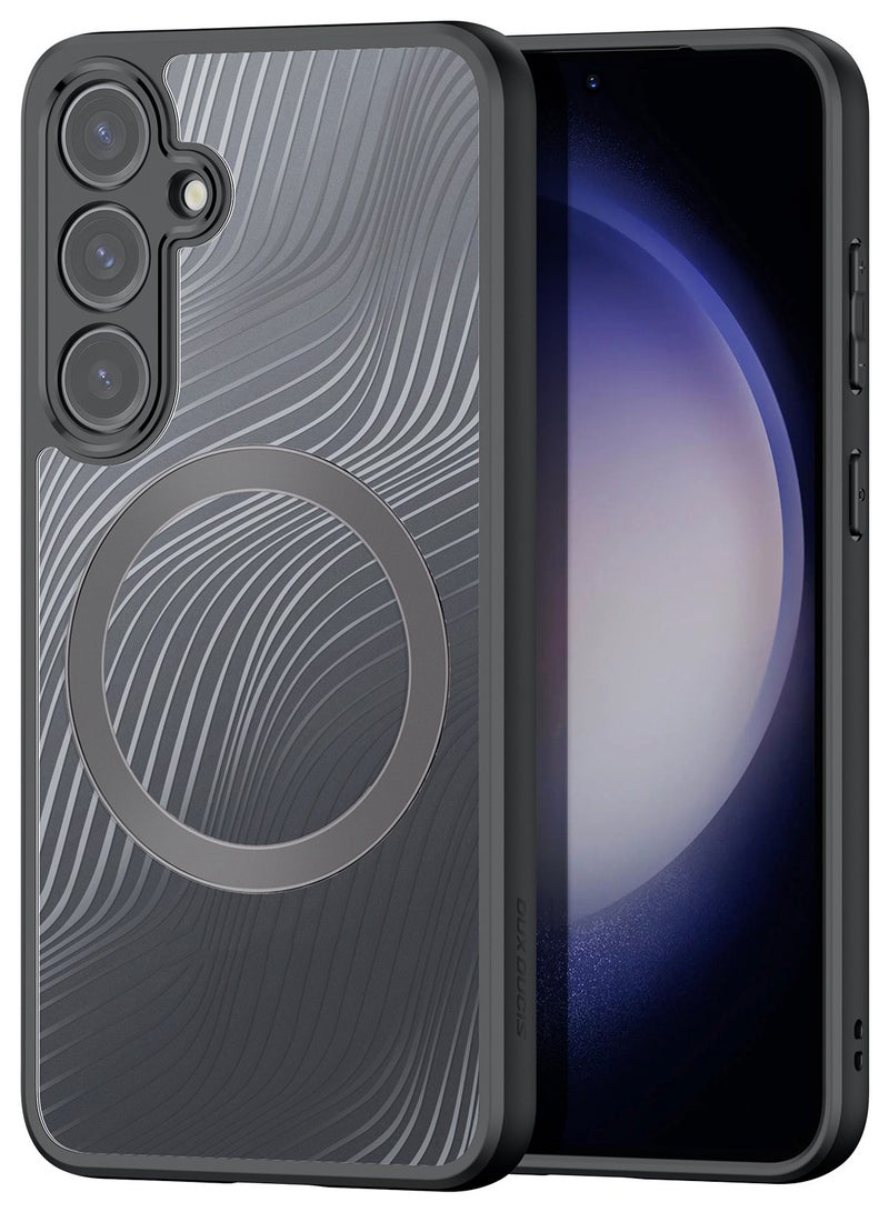 دوكس دوتشيز جراب لموبايل سامسونج اس 24 متوافق مع ماج سيف، جراب نحيف وشفاف مطفي مصنع من البولي يوريثين الحراري بولي كربونات البولي بروبلين سيليكون - اسود - Image 1