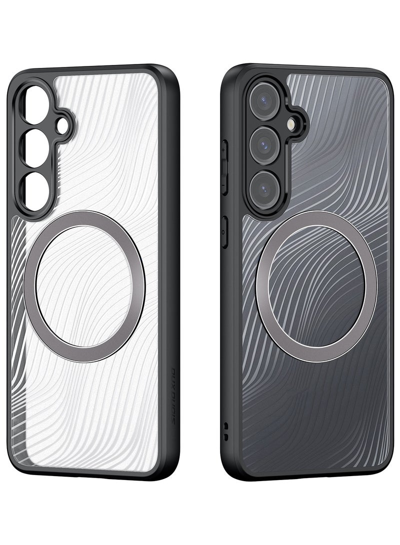 دوكس دوتشيز جراب لموبايل سامسونج اس 24 متوافق مع ماج سيف، جراب نحيف وشفاف مطفي مصنع من البولي يوريثين الحراري بولي كربونات البولي بروبلين سيليكون - اسود - Image 2