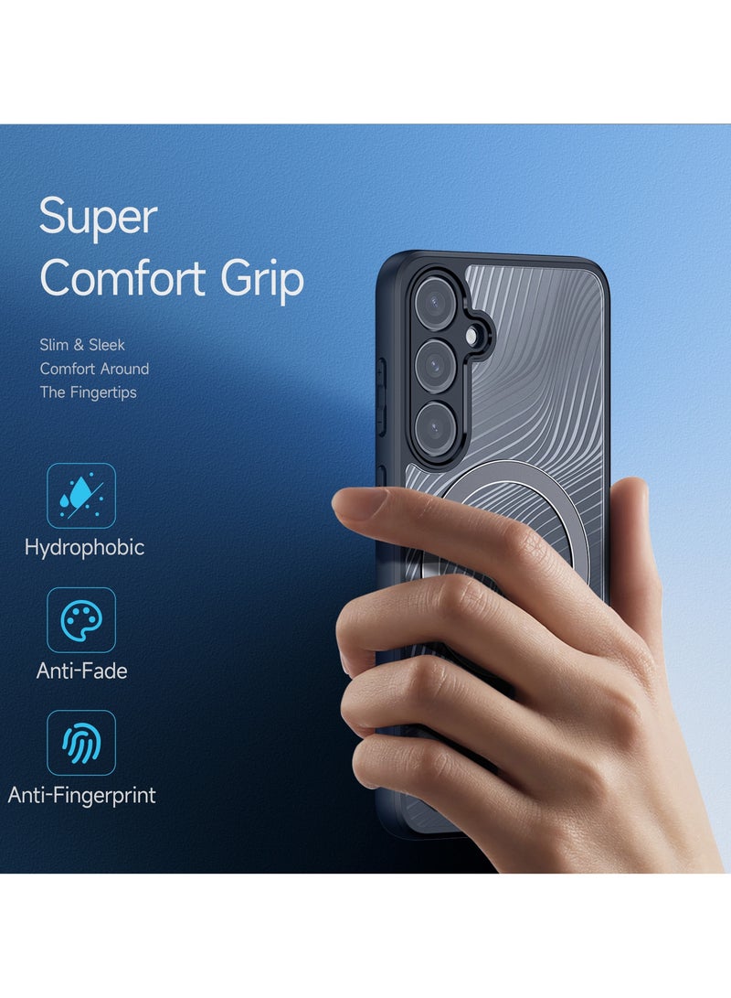 دوكس دوتشيز جراب لموبايل سامسونج اس 24 متوافق مع ماج سيف، جراب نحيف وشفاف مطفي مصنع من البولي يوريثين الحراري بولي كربونات البولي بروبلين سيليكون - اسود - Image 3