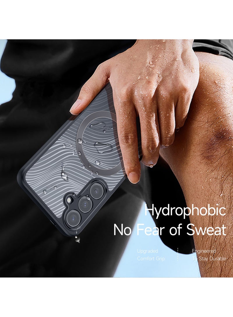 دوكس دوتشيز جراب لموبايل سامسونج اس 24 متوافق مع ماج سيف، جراب نحيف وشفاف مطفي مصنع من البولي يوريثين الحراري بولي كربونات البولي بروبلين سيليكون - اسود - Image 4