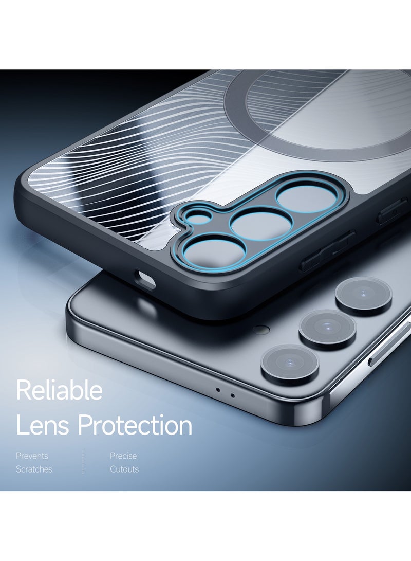 دوكس دوتشيز جراب لموبايل سامسونج اس 24 متوافق مع ماج سيف، جراب نحيف وشفاف مطفي مصنع من البولي يوريثين الحراري بولي كربونات البولي بروبلين سيليكون - اسود - Image 5