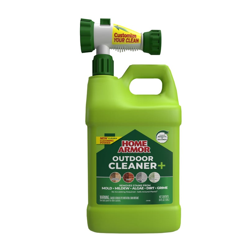 Home Armor Outdoor Cleaner+, 64 oz., Remove Stains from Mold, Mildew, Algae, Dirt and Grime for Visible Results in Seconds, No Scrubbing Required, Plant Safe When Used as Directed - Image 1