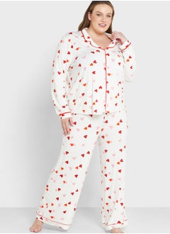 Heart Print Shirt & Pyjama Set