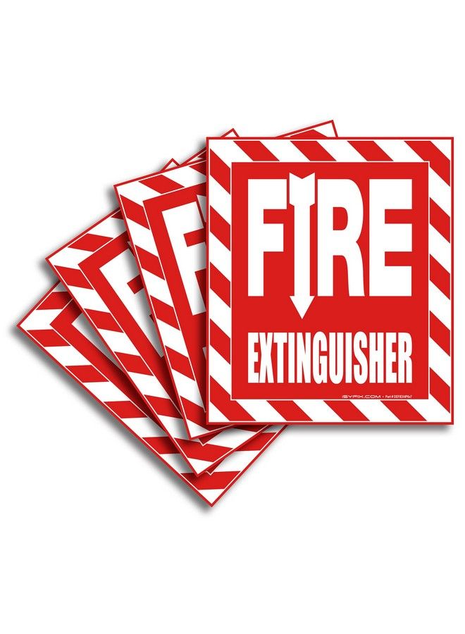 iSYFIX Fire Extinguisher Signs Stickers 4 Pack 6X7 Inch Premium Selfadhesive Vinyl Laminated For Ultimate Uv Weather Scratch Water And Fade Resistance Indoor And Outdoor  - Image 1