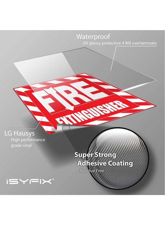 iSYFIX Fire Extinguisher Signs Stickers 4 Pack 6X7 Inch Premium Selfadhesive Vinyl Laminated For Ultimate Uv Weather Scratch Water And Fade Resistance Indoor And Outdoor  - Image 3