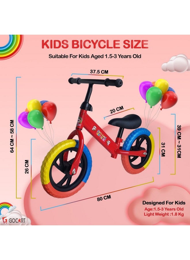 GOCART WITH G LOGO GOCART WITH G LOGO Kids Training Bicycle Without Pedal for 1.5 to 3 Year Old Kids (RED(Multicolour MAG Wheel)) - Image 2