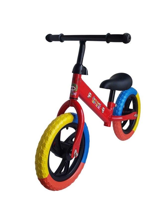 GOCART WITH G LOGO GOCART WITH G LOGO Kids Training Bicycle Without Pedal for 1.5 to 3 Year Old Kids (RED(Multicolour MAG Wheel)) - Image 1