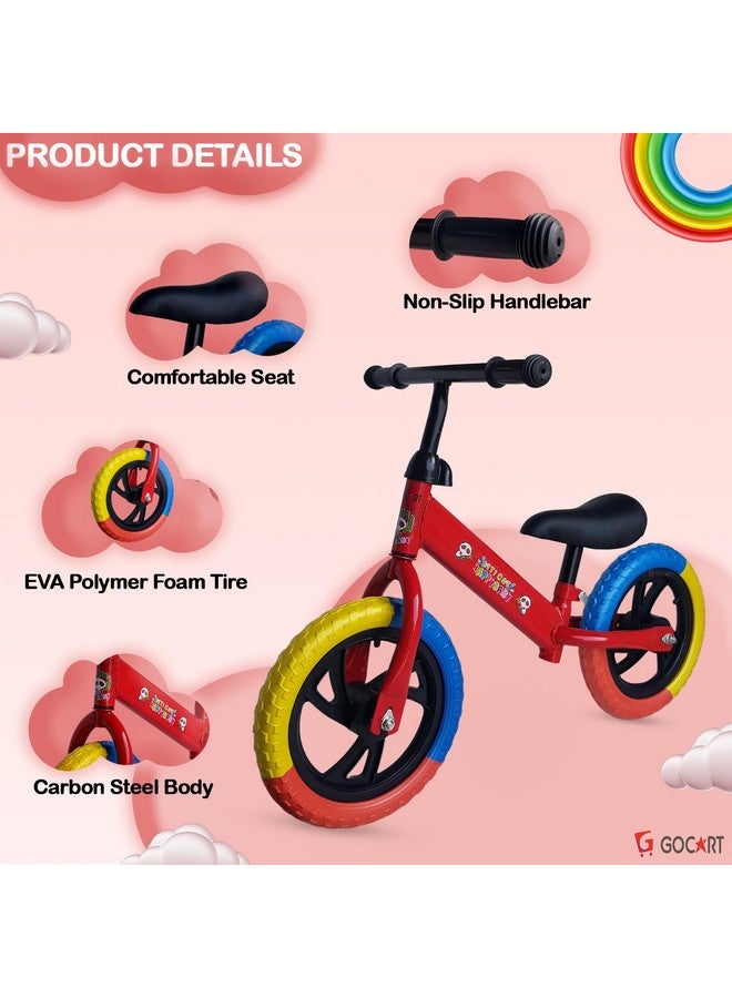 GOCART WITH G LOGO GOCART WITH G LOGO Kids Training Bicycle Without Pedal for 1.5 to 3 Year Old Kids (RED(Multicolour MAG Wheel)) - Image 3