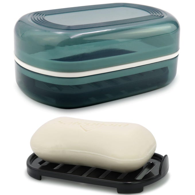 TRAVEL SOAP CONTAINER BAR SOAP HOLDER PORTABLE SOAP CASE SOAP DISH WITH LID FOR TRAVELING CAMPING GYM BATHROOM BLUE STYLE1
