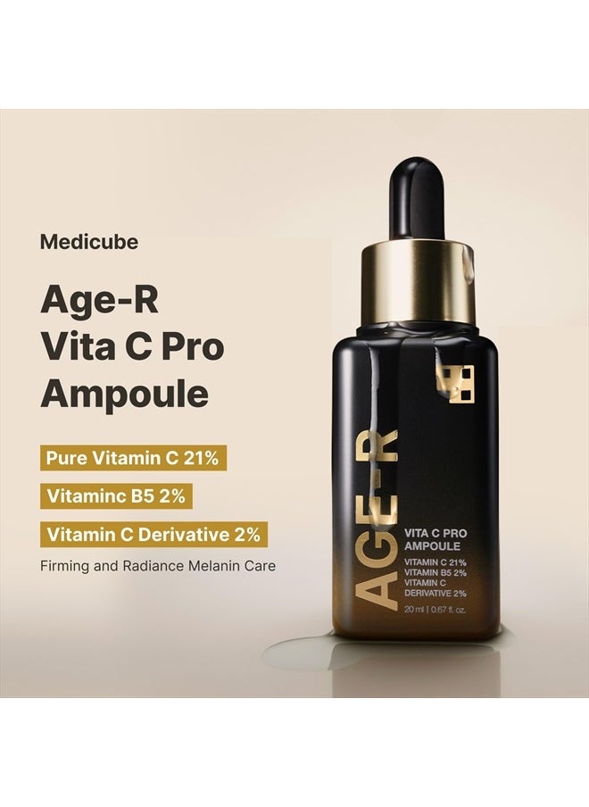 Medicube Medicube Age-R Vita C Pro Ampoule -Vitamin C Serum for Pigmentation, Uneven Skin Tone, and Hydration - Boost Absorption and Radiance by up to 780% with Age-R Booster Pro  - Image 4