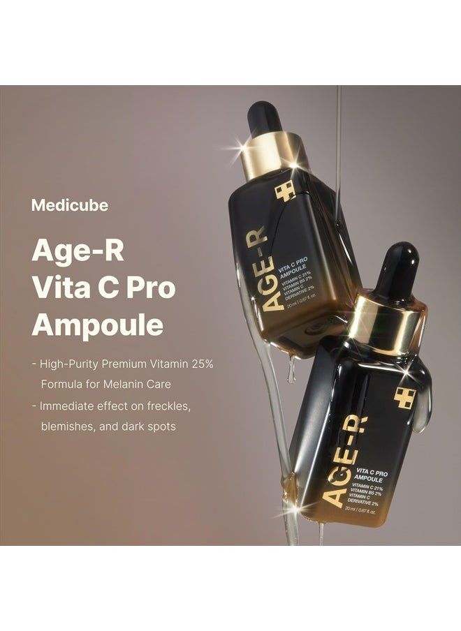 Medicube Medicube Age-R Vita C Pro Ampoule -Vitamin C Serum for Pigmentation, Uneven Skin Tone, and Hydration - Boost Absorption and Radiance by up to 780% with Age-R Booster Pro  - Image 2