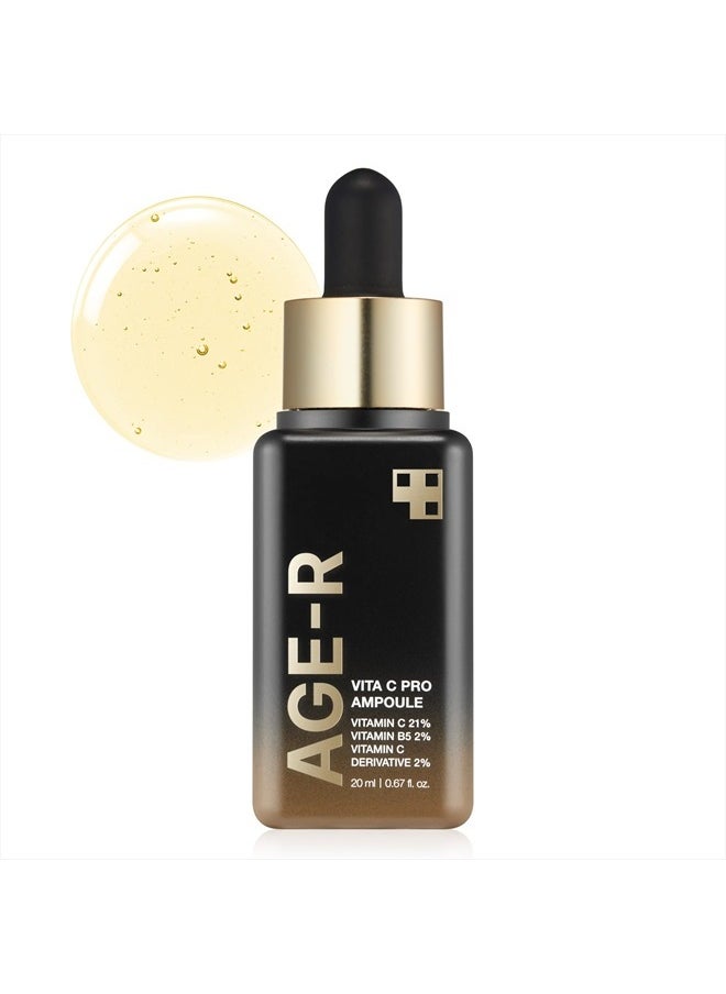 Medicube Medicube Age-R Vita C Pro Ampoule -Vitamin C Serum for Pigmentation, Uneven Skin Tone, and Hydration - Boost Absorption and Radiance by up to 780% with Age-R Booster Pro  - Image 1