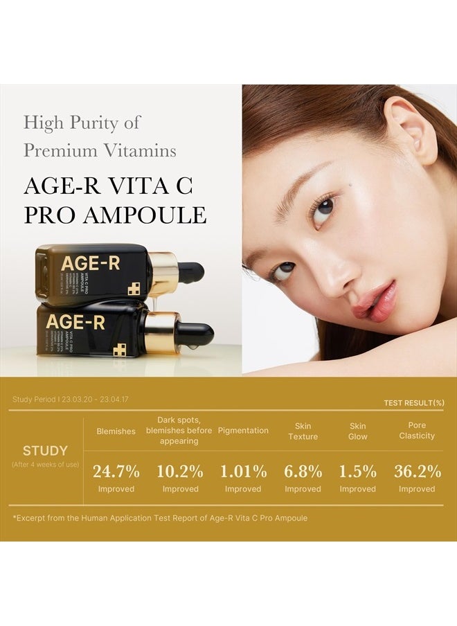 Medicube Medicube Age-R Vita C Pro Ampoule -Vitamin C Serum for Pigmentation, Uneven Skin Tone, and Hydration - Boost Absorption and Radiance by up to 780% with Age-R Booster Pro  - Image 3