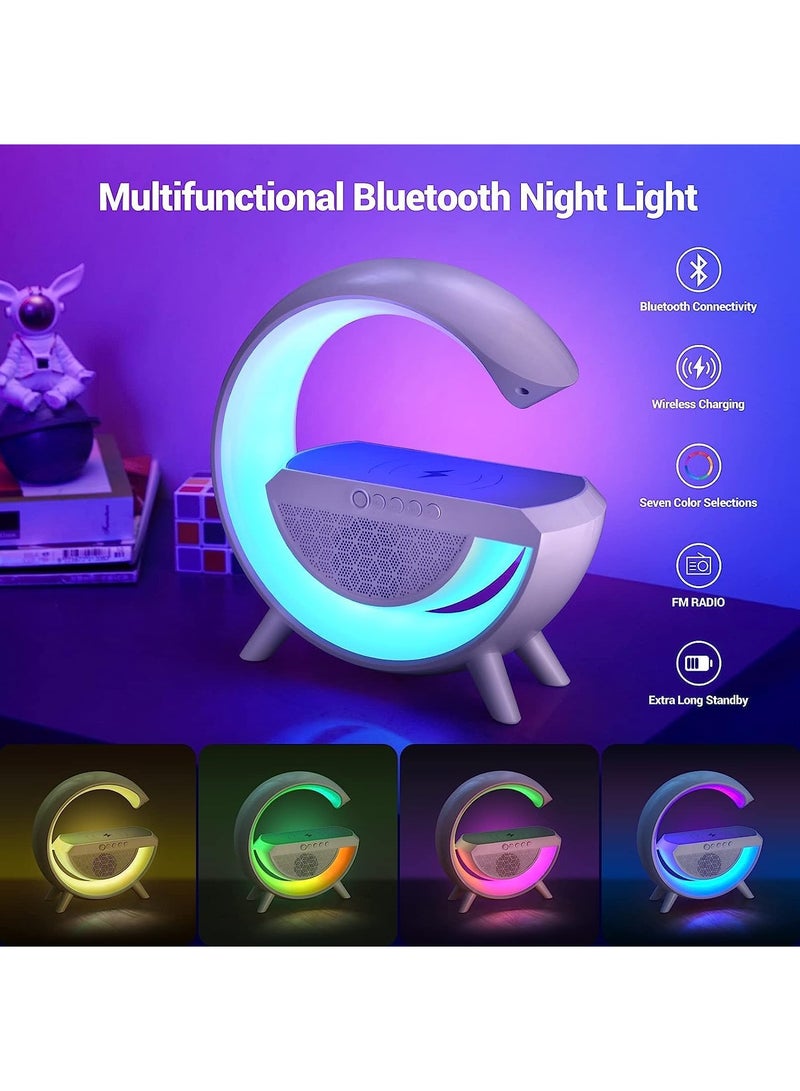 DubaiGallery RGB Atmosphere Lamp,Color Changing Mood Light with Wireless Charger, 3 In 1 Dimmable Night Light with with Alarm Clock, Bluetooth Speaker,15w Fast Charger and APP Control for Bedroom, Party - Image 4