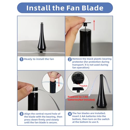 PATIOSIR Fly Swatter for Outside/Inside Meal, Picnic, Barbeque, Events - Battery Operated Food Spinning Fan (Black Color, 2pcs) - Image 3