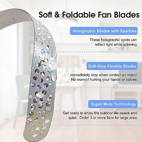 PATIOSIR Fly Swatter for Outside/Inside Meal, Picnic, Barbeque, Events - Battery Operated Food Spinning Fan (Black Color, 2pcs) - Image 2