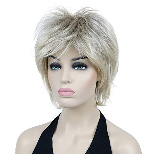 Lydell Short Layered Shaggy Wavy Full Synthetic Wigs (R12-26 Blonde Mix) - Image 3