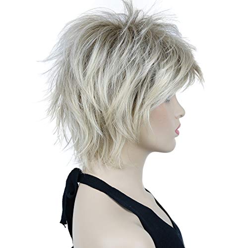Lydell Short Layered Shaggy Wavy Full Synthetic Wigs (R12-26 Blonde Mix) - Image 4