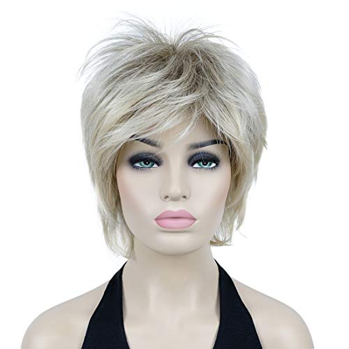 Lydell Short Layered Shaggy Wavy Full Synthetic Wigs (R12-26 Blonde Mix) - Image 2
