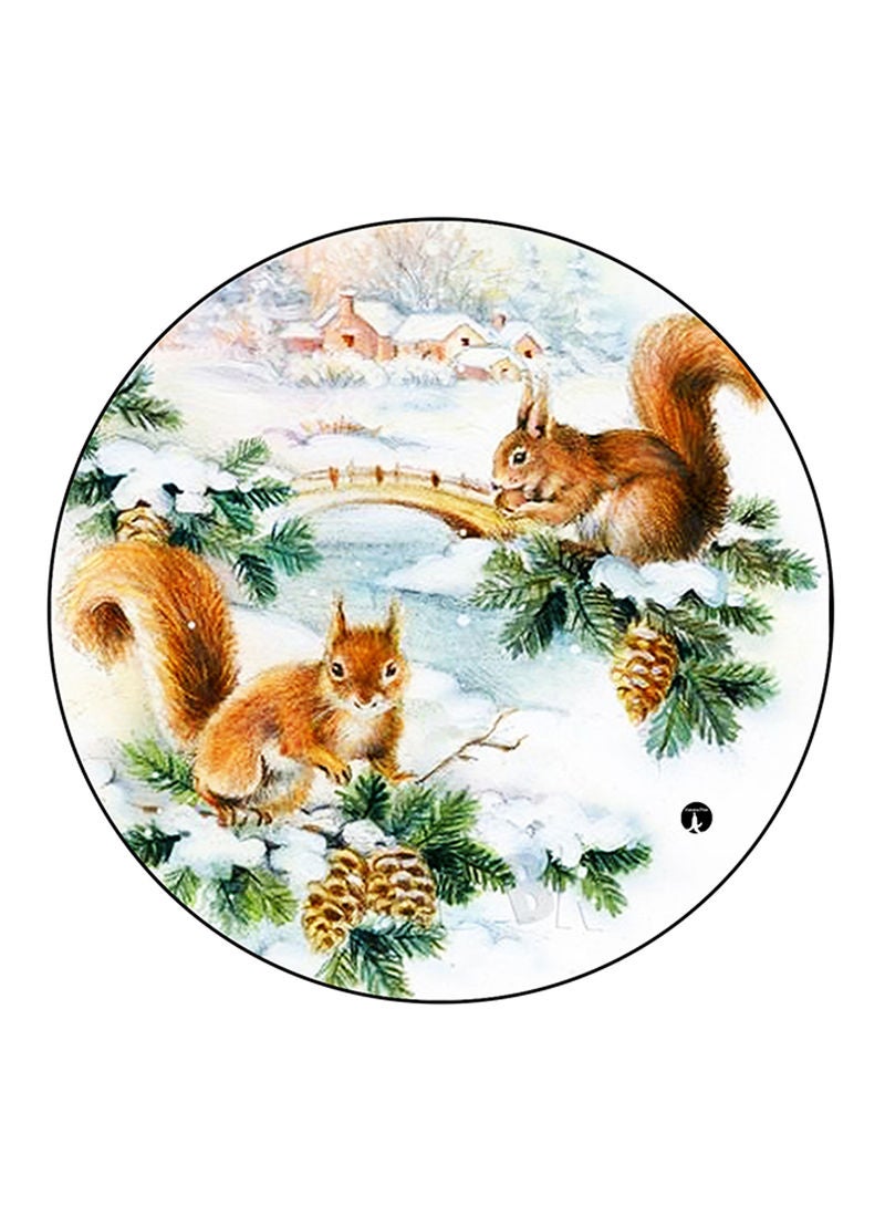 RKN Squirrels Printed Fridge Magnet  Round  Multicolour - Image 2