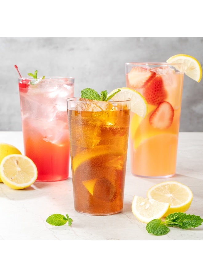 Restaurantware Bev Tek 12 Ounce Plastic Drinking Glasses, 12 Reusable Plastic Cocktail Cups - Shatterproof, Clear Plastic Tumbler Glasses, Dishwashable, Stackable - Image 3