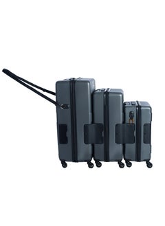 TACH Connectable 3 Pcs Luggage Set | 22, 24 & 28" Spinner Luggage with TSA Locks | Patented Built-In Connecting System Easily Links 6 Bags | Dark Grey  - Image 3