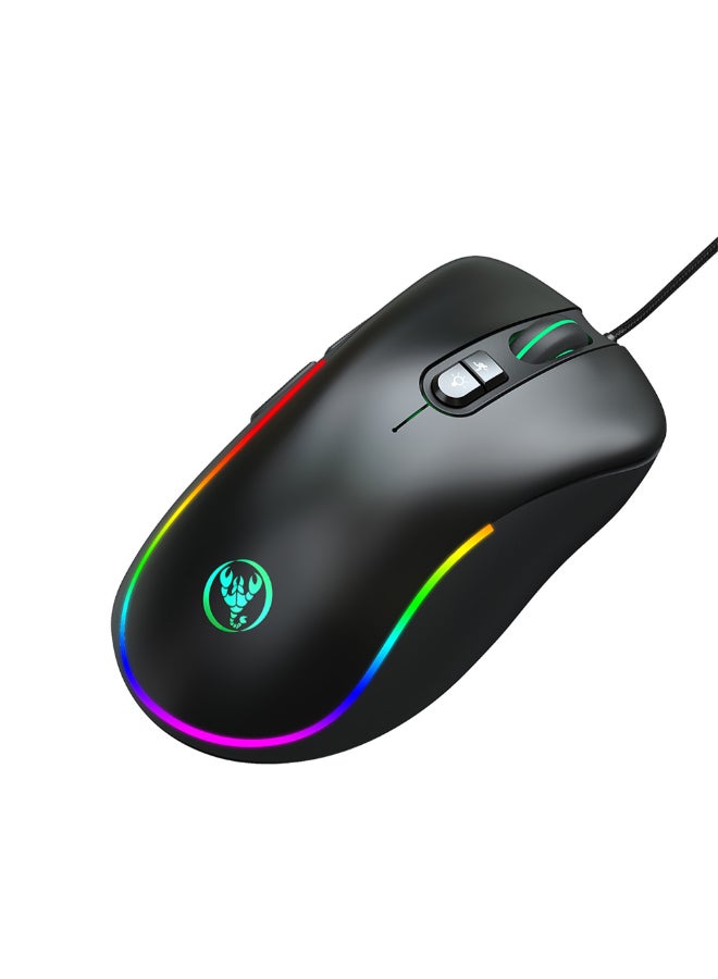 HXSJ Wired RGB Gaming Mouse Black - Image 3