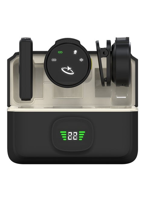 AirCast Wireless Lavalier Microphone with Noise Cancellation, Automatic Pairing, Digital Display, Magnetic Charging Case and Wide Compatibility (MIC02)