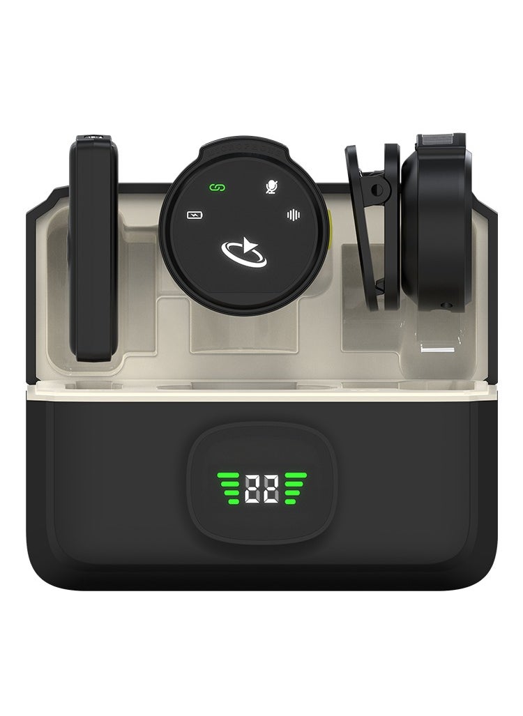 Goaltage AirCast Wireless Lavalier Microphone with Noise Cancellation, Automatic Pairing, Digital Display, Magnetic Charging Case and Wide Compatibility (MIC02)  - Image 1