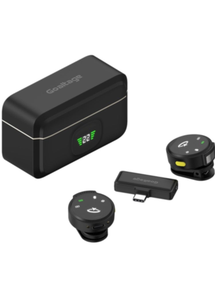 AirCast Wireless Lavalier Microphone with Noise Cancellation, Automatic Pairing, Digital Display, Magnetic Charging Case and Wide Compatibility (MIC02)