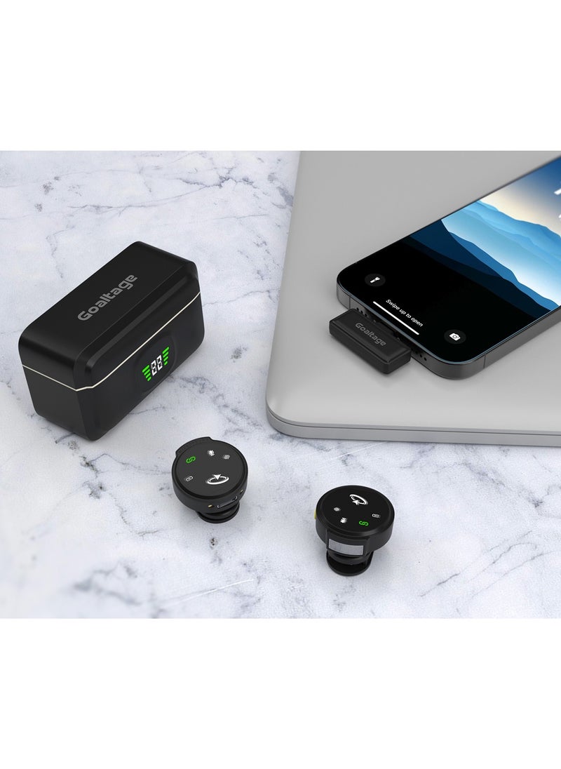 Goaltage AirCast Wireless Lavalier Microphone with Noise Cancellation, Automatic Pairing, Digital Display, Magnetic Charging Case and Wide Compatibility (MIC02)  - Image 4