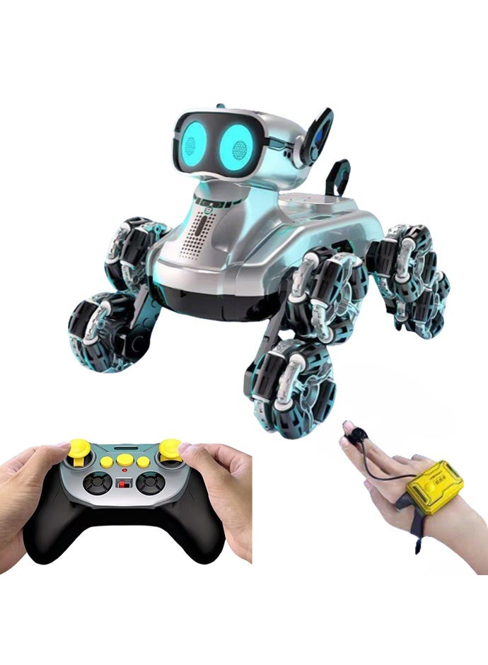 KSYN KO-KO كلب آلي ذكي (روبوت) تفاعلي للأطفال، يعمل بالتحكم عن بُعد وباستشعار الإيماءات، مزود بـ 8 عجلات قادرة على التسلق والحركات البهلوانية مع خاصية التحوّل (التحول الشكلي)، يعمل بالكهرباء - حيوان أليف إلكتروني - Image 1