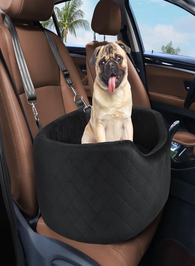 Feporen Dog Car Seat for Small & Medium Dogs, Elevated Booster Seat, Detachable and Washable Pet Dogs Up to 35lbs, Travel Bed with Thick Memory Foam Front Back Seats - Black - Image 1