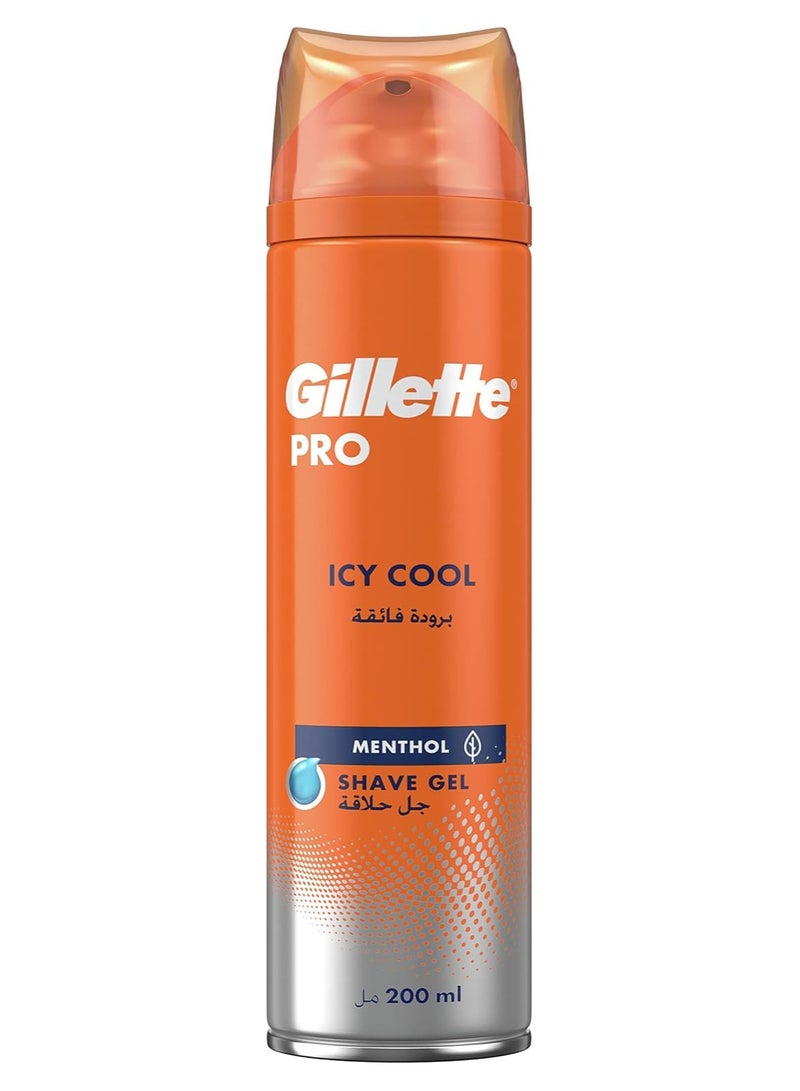 Gillette Gillette Pro Shave Gel – Icy Cool with Menthol – 200ml - Image 1