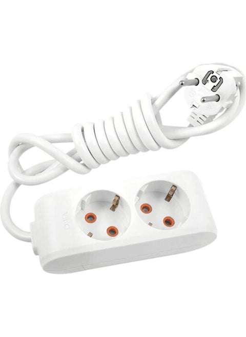 (2/Plus) Double Socket with Grounded Cable (3x1.5 Ttr) 5 (Five) Meters