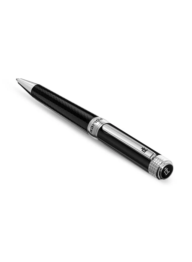 بوليس Avalon Black Textured with Black Barrel Pen for Men