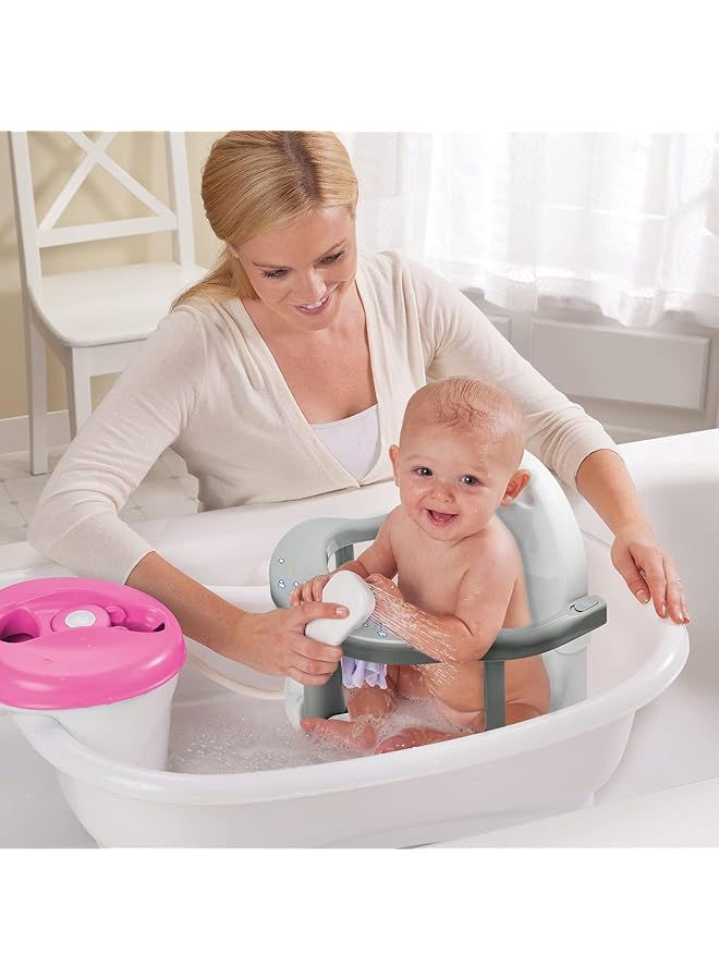 NALACAL Foldable Baby Bathtub Seat Non Slip Newborn Infant Bath Chair Cute Shape Shower Chair For Tub Sitting Up Surround Bathroom Seats For 6 18 Months (Grey) - Image 2