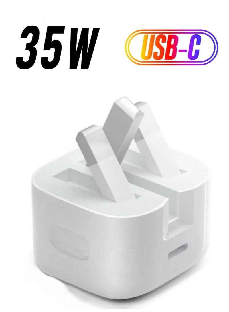 35W USB-C Fast Charger – High-Speed Charging Adapter for iPhone 16, 15 Pro Max/15 Pro/15 Plus/15, Samsung S24 & All USB-C Phones & Tablets (Without Cable)