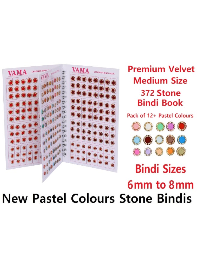 VAMA Fashions 372 Multicolor Round Pastel English Colors Stone Border Booklet Forehead Sindoor Indian Sticker Bindi Book for Women - Image 4